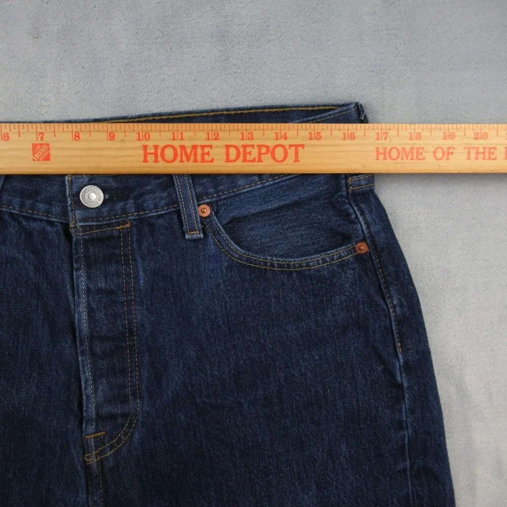 Levis 501 Original Fit Jeans Mens 34x32 Dark Wash Blue Denim 00501-0115